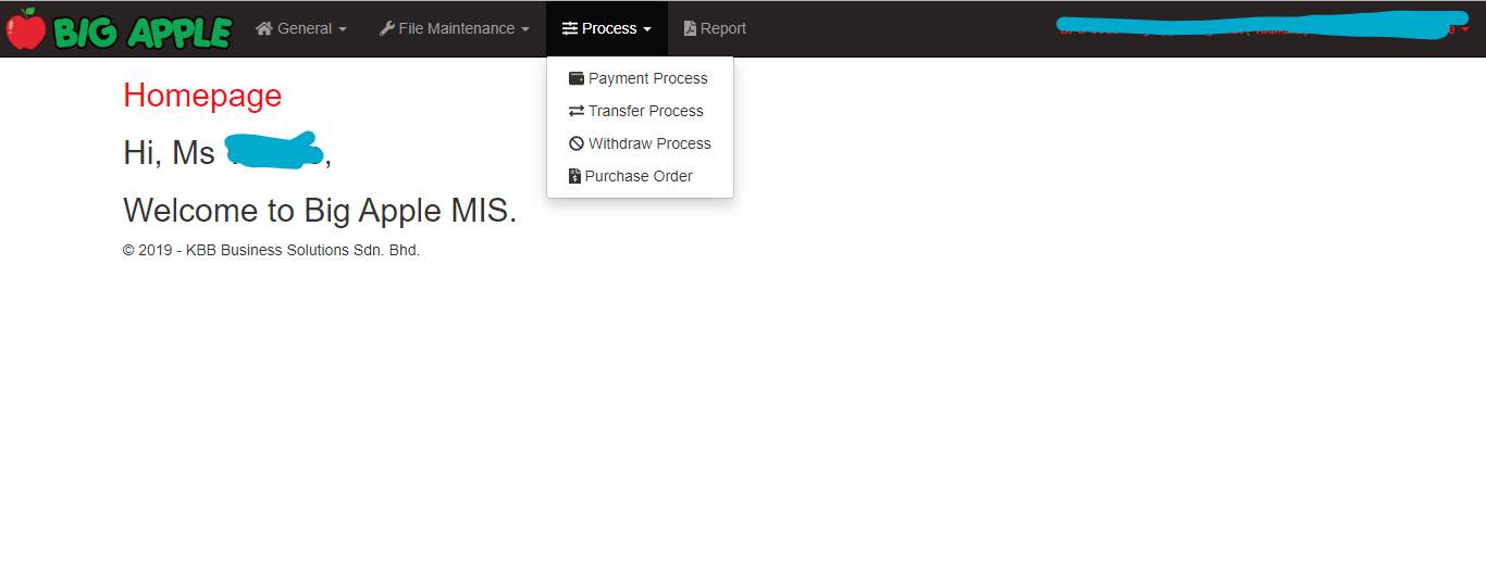 BAMIS user process drop list